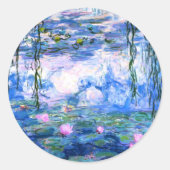 Monet Roze watergelilies Ronde Sticker (Voorkant)