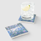 Monet Roze watergelilies Stenen Onderzetter (Zijkant)