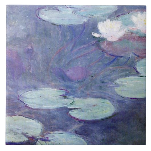 Monet - Roze watergelilies Tegeltje (Voorkant)