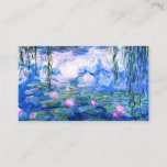 Monet Roze watergelilies Visitekaartje<br><div class="desc">Een Monet roze visitekaartje met mooie roze waterlappen die zweven in een kalm blauw vijver met lendenpootjes. Een geweldige cadeau van Monet voor fans van het impressionisme en de Franse kunst. Serene natuur impressionisme met mooie bloemen en schilderachtig vijver landschap.</div>