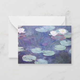 Monet - Roze Waterlelies Notitiekaartje