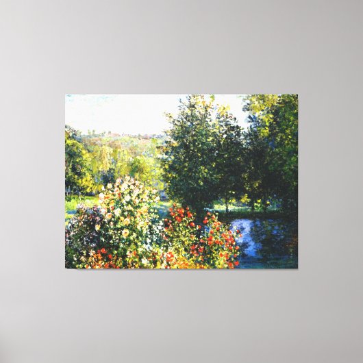 Monet - Rozen in de tuin in Montgeron, Canvas Afdruk (Voorkant)