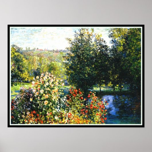Monet - Rozen in de tuin in Montgeron, mooie kunst Poster (Voorkant)
