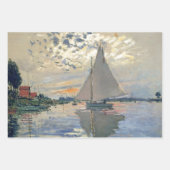 Monet Sailboat French Impressionism Classic Art Inpakpapier Vel (Voorkant)