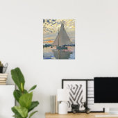 Monet Sailboat French Impressionism Classic Art Poster (Thuiskantoor)