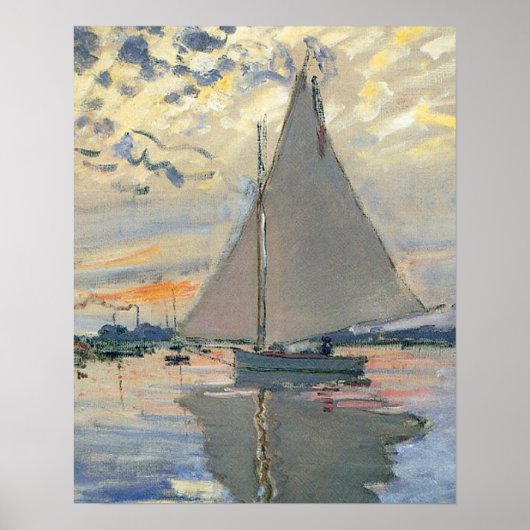 Monet Sailboat French Impressionism Classic Art Poster (Voorkant)