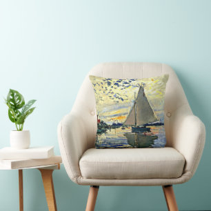 Monet, Sailboot bij le Petit Gennevilliers, Kussen