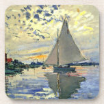 Monet - Sailboot in Le Petit-Gennevilliers Bier Onderzetter<br><div class="desc">Claude Monet schilderij,  Sailboot van Le Petit-Gennevilliers,  beroemde kunst</div>