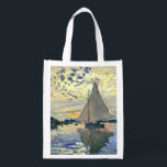 Monet - Sailboot in Le Petit-Gennevilliers Boodschappentas<br><div class="desc">Claude Monet's beroemde schilderij,  Sailboat in Le Petit-Gennevilliers.</div>