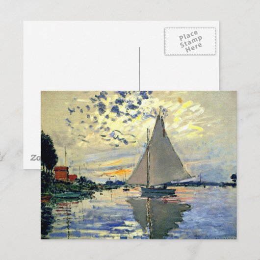 Monet - Sailboot in Le Petit-Gennevilliers Briefkaart (Voorkant / Achterkant)