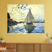 Monet - Sailboot in Le Petit-Gennevilliers Canvas Afdruk (Insitu (Woonkamer))