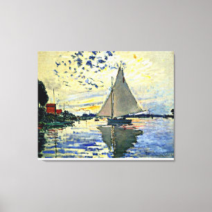 Monet - Sailboot in Le Petit-Gennevilliers Canvas Afdruk