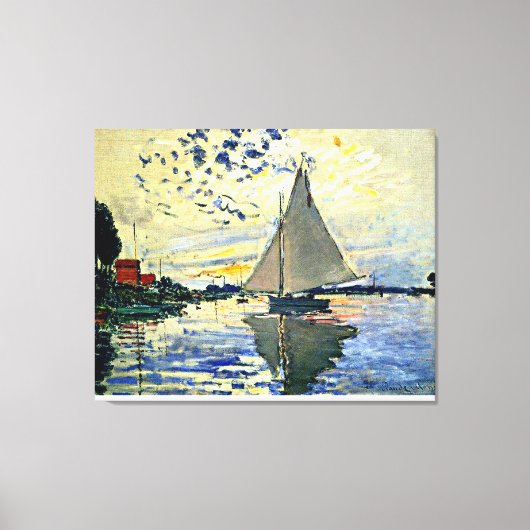 Monet - Sailboot in Le Petit-Gennevilliers Canvas Afdruk (Voorkant)