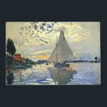 Monet - Sailboot in Le Petit-Gennevilliers, Gelamineerde Placemat<br><div class="desc">Claude Monet schilderij,  Sailboot bij Le Petit-Gennevilliers.</div>
