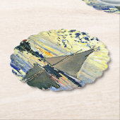 Monet - Sailboot in Le Petit-Gennevilliers Kartonnen Onderzetters (Gekanteld)