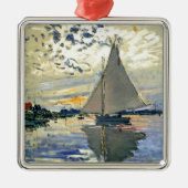 Monet - Sailboot in Le Petit-Gennevilliers Metalen Ornament (Voorkant)