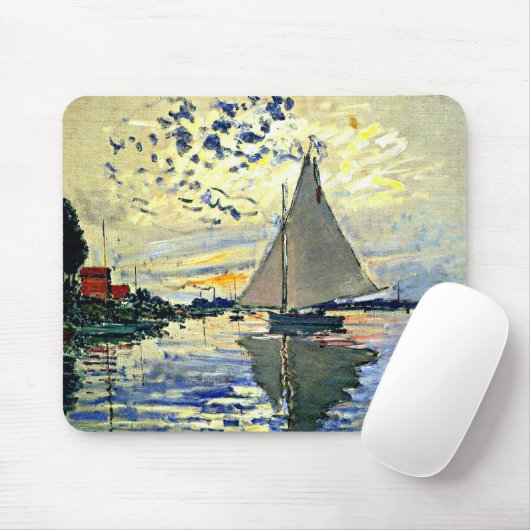 Monet - Sailboot in Le Petit-Gennevilliers Muismat (Met muis)
