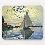 Monet - Sailboot in Le Petit-Gennevilliers Muismat<br><div class="desc">Zeilboot op Le Peit-Gennevilliers,  beroemd schilderij van de Franse impressionistische kunstenaar Claude Monet</div>