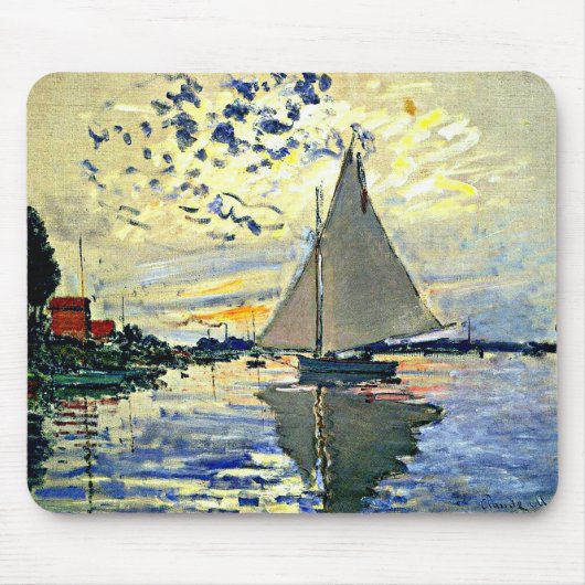 Monet - Sailboot in Le Petit-Gennevilliers Muismat (Voorkant)