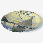 Monet - Sailboot in Le Petit-Gennevilliers Papieren Bordje (Gekanteld)