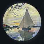 Monet - Sailboot in Le Petit-Gennevilliers Papieren Bordje<br><div class="desc">Zeilboot bij le Petit-Gennevilliers,  beroemd schilderij van de Franse impressionistische kunstenaar Claude Monet</div>