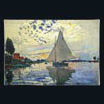 Monet - Sailboot in Le Petit-Gennevilliers Placemat<br><div class="desc">Zeilboot op Le Petit-Gennevilliers,  beroemd schilderij van de Franse impressionistische kunstenaar Claude Monet</div>
