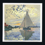 Monet - Sailboot in Le Petit-Gennevilliers Servet<br><div class="desc">Claude Monet schilderij,  Sailboot bij Le Petit-Gennevilliers.</div>