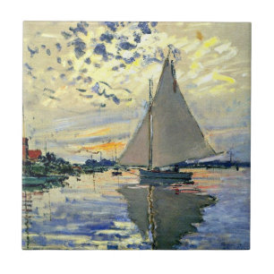Monet - Sailboot in Le Petit-Gennevilliers Tegeltje