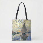 Monet - Sailboot in Le Petit-Gennevilliers, Tote Bag<br><div class="desc">Claude Monet schilderij,  Sailboot bij Le Petit-Gennevilliers,  gooit kussens.</div>