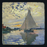 Monet - Sailboot in Le Petit-Gennevilliers Trivet<br><div class="desc">Claude Monet schilderij,  Sailboot van Le Petit-Gennevilliers,  beroemde kunst</div>