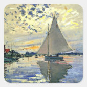Monet - Sailboot in Le Petit-Gennevilliers Vierkante Sticker (Voorkant)