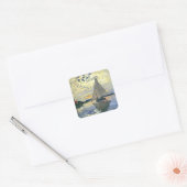 Monet - Sailboot in Le Petit-Gennevilliers Vierkante Sticker (Envelop)