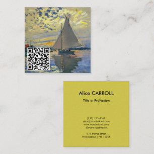 Monet - Sailboot, Le Petit-Gennevilliers - QR-code Vierkante Visitekaartje