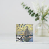 Monet - Sailboot, Le Petit-Gennevilliers - QR-code Vierkante Visitekaartje (Staand voorkant)