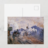 Monet - Saint-Lazare Station, spoor komt uit, Briefkaart (Voorkant / Achterkant)