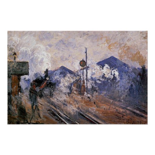 Monet - Saint-Lazare Station, spoor komt uit, Perfect Poster (Voorkant)