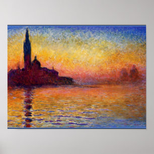 Monet - San Giorgio Maggiore in Dusk, mooie kunst Poster