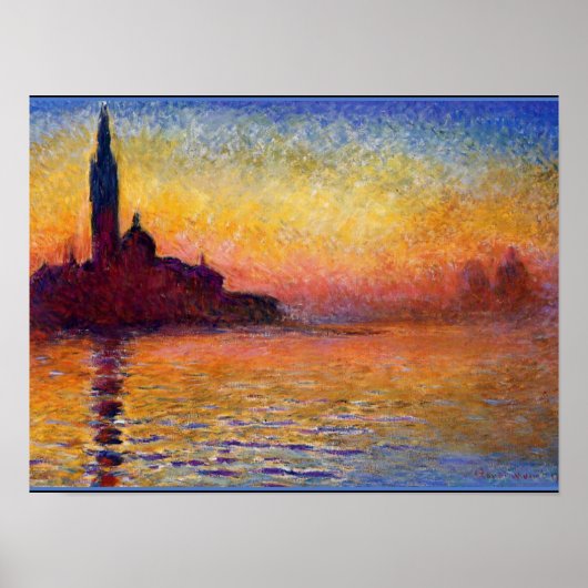 Monet - San Giorgio Maggiore in Dusk, mooie kunst Poster (Voorkant)