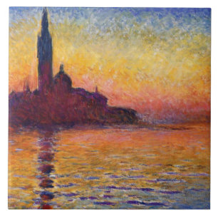 Monet - San Giorgio Maggiore in Dusk, mooie kunst Tegeltje