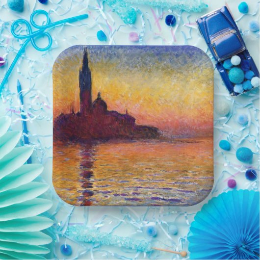 Monet - San Giorgio Maggiore te Dusk Papieren Bordje (Feest)