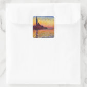 Monet - San Giorgio Maggiore te Dusk Vierkante Sticker (Tas)