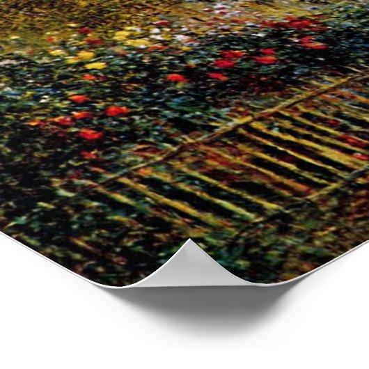 Monet schilderen in zijn tuin in Argenteuil Poster (Hoek)