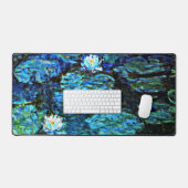 Monet schilderij, Waterlelies, Blauw, Bureaumat (Keyboard & Muis)