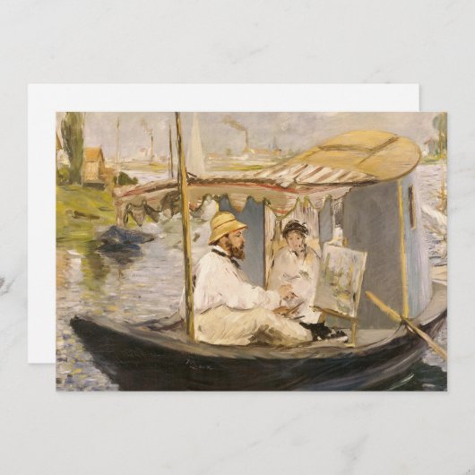 Monet schildert in zijn atelierboot | Édouard Mane (Voorkant / Achterkant)
