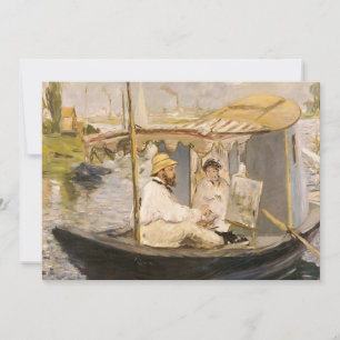Monet schildert in zijn atelierboot   Édouard Mane