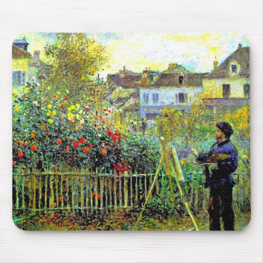 Monet schildert in zijn tuin in Argenteuil Gel Mou Muismat (Voorkant)