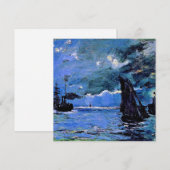 Monet - Seascape, Night Effect, famous artwork Feestdagenkaart (Voorkant / Achterkant)