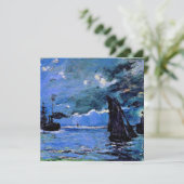 Monet - Seascape, Night Effect, famous artwork Feestdagenkaart (Staand voorkant)