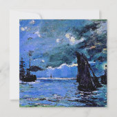 Monet - Seascape, Night Effect, famous artwork Feestdagenkaart (Voorkant)