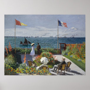 Monet Seaside Garden Blooms Classic Zeegezicht Poster